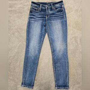 Daytrip Women's Blue Skinny Jeans Sz 27 (28) Virgo Skinny Ankle Bohemian Blue